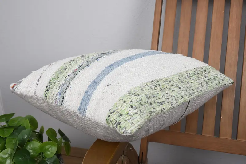 Pastel Pillow, Throw Kilim Pillow, Boho Pillow, Boho Pillow Sham Cover, Pillow Cover, Handwoven Pillow Cover Pillow, 18x18 Beige Cushion - 6