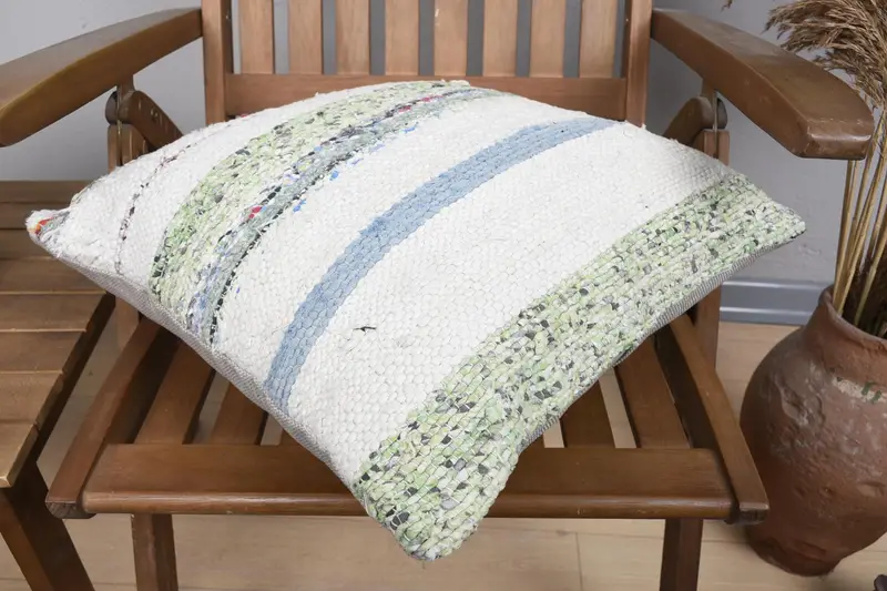 Pastel Pillow, Throw Kilim Pillow, Boho Pillow, Boho Pillow Sham Cover, Pillow Cover, Handwoven Pillow Cover Pillow, 18x18 Beige Cushion - 4