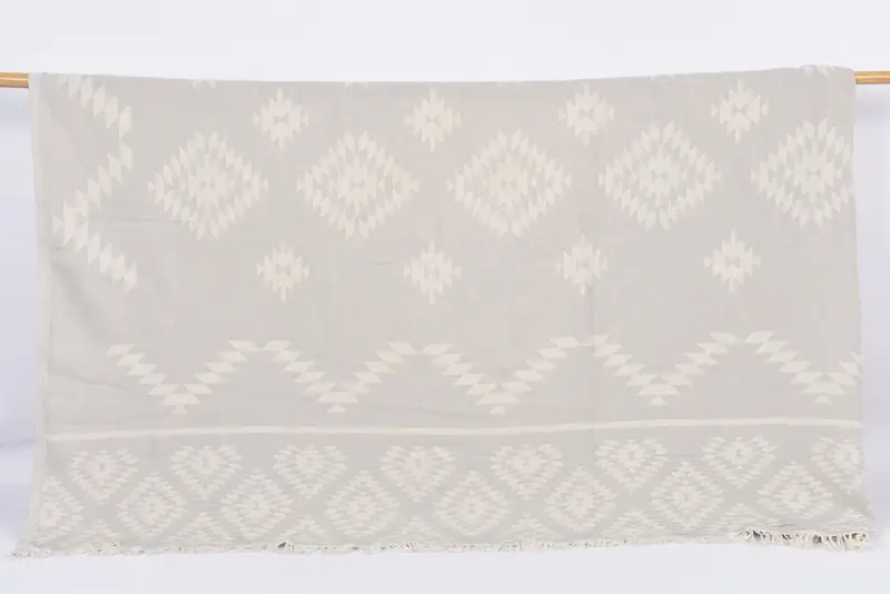 Thanksgiving Tablecloth, Personalized Gift For Her, Bachelorette Gifts, Custom Wedding Gifts, 84x56 Cotton Kilim Design Towel, Bedspread - 1