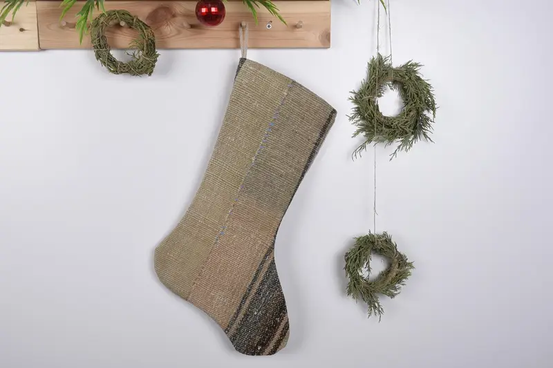 Festive Christmas Ornaments Pattern, 19 Inch Wide Christmas Stocking