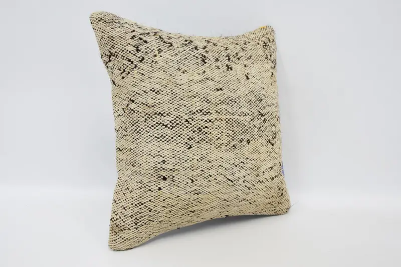 Meditation Pillow Case, 12x12 Beige Cushion, Vintage Pillow, Throw Kilim Pillow, Interior Designer Pillow, Handmade Throw Pillow Sham, Pillow Sham - 3