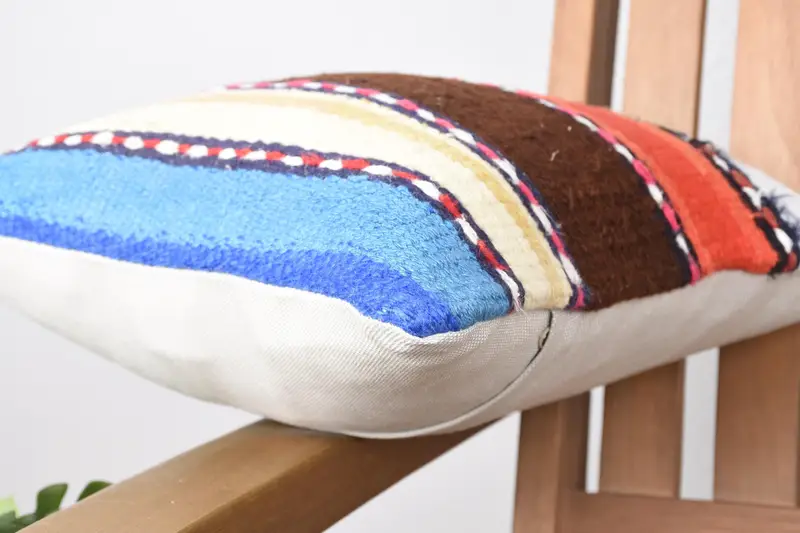 Sofa Cushion Case, Couch Cushion, Pillow for Couch, Handmade Kilim Cushion, Pillow Sham, Interior Designer Pillow, 12x12 White Pillow - 6