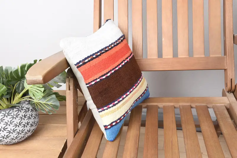Sofa Cushion Case, Couch Cushion, Pillow for Couch, Handmade Kilim Cushion, Pillow Sham, Interior Designer Pillow, 12x12 White Pillow - 2