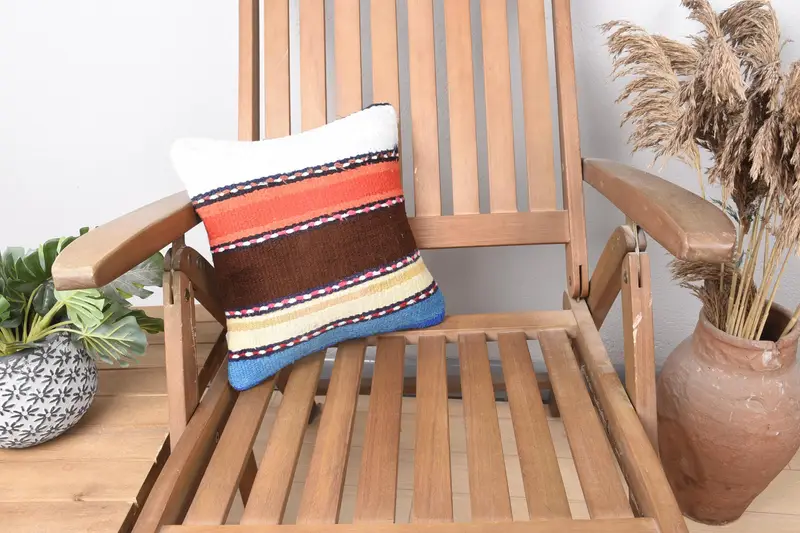 Sofa Cushion Case, Couch Cushion, Pillow for Couch, Handmade Kilim Cushion, Pillow Sham, Interior Designer Pillow, 12x12 White Pillow - 1