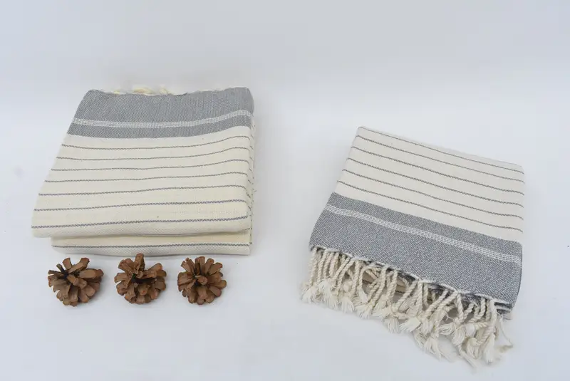 70x40 Toalla a rayas de algodón, regalo del día de San Valentín, regalos para él, toalla de playa de lujo turco, toalla absorbente, toalla turca absorbente - 7