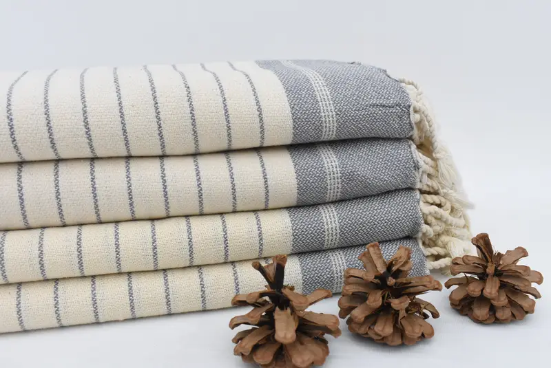 70x40 Toalla a rayas de algodón, regalo del día de San Valentín, regalos para él, toalla de playa de lujo turco, toalla absorbente, toalla turca absorbente - 1