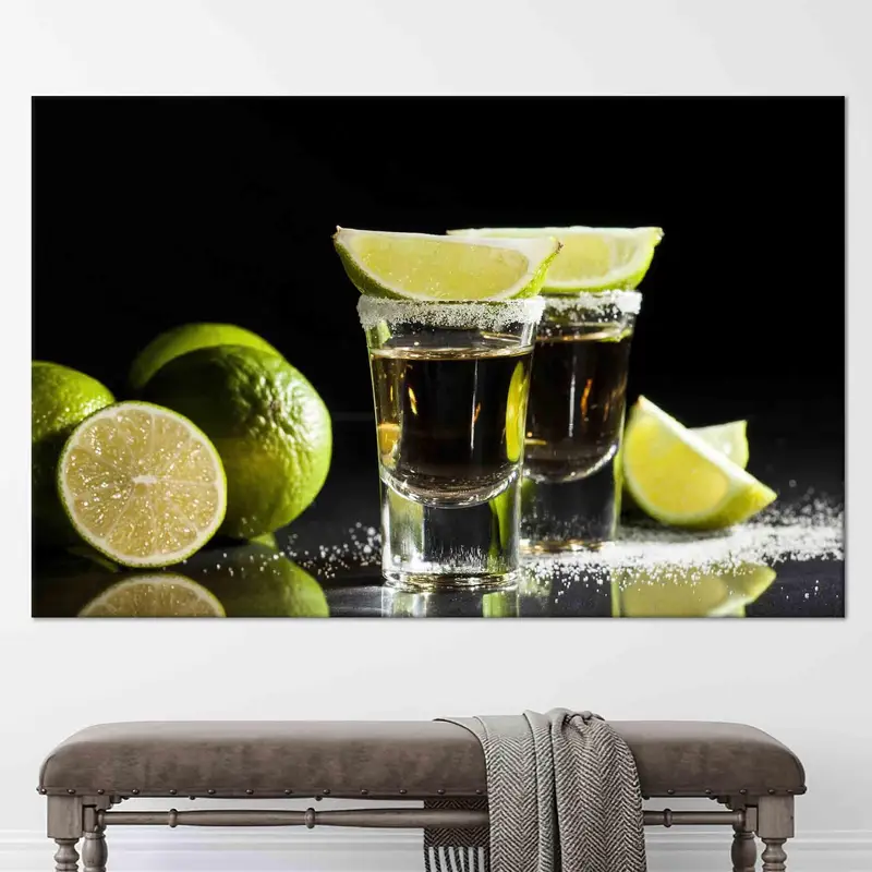 Printed Canvas: Bar, Pub, Shot & Lemon - Kitchen Art