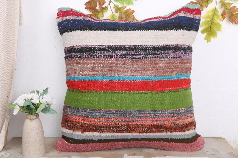 Lounge Throw Pillow, 20x20 Red Cushion, Home Decor Pillow, Pillow Cover, Luxury Cushion Case, Boho Pillow Sham Cover, Turkish Kilim Pillow - 2