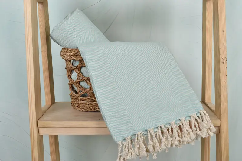 Bridesmaid Gift, Luxury Turkish peshtemal beach towel, Cotton towel, Embroidered Towel, 70x40 Cotton Chevron Towel, Gym Towel, Memorial Gift - 4