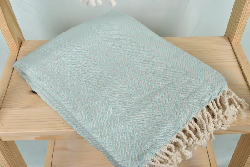 Bridesmaid Gift, Luxury Turkish peshtemal beach towel, Cotton towel, Embroidered Towel, 70x40 Cotton Chevron Towel, Gym Towel, Memorial Gift - 5