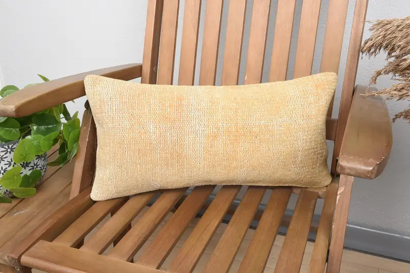 Oranges besticktes Southwestern-Wurfkissen, handgefertigtes Vintage-Kissen