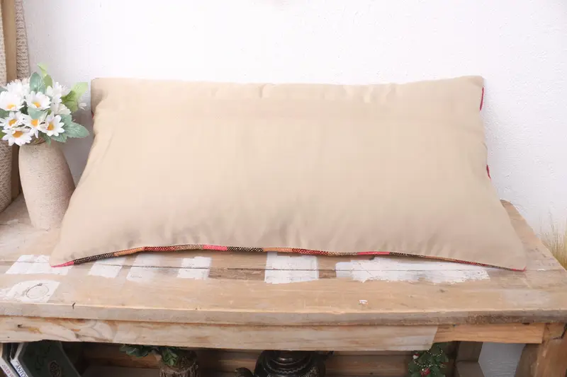 Boho Pillow Sham Cover, Pillow for Sofa, Tribal Pillow Sham, Handmade Kilim Cushion, Vintage Pillow Case, 12x24 Brown Cushion Cover, Cushion - 7