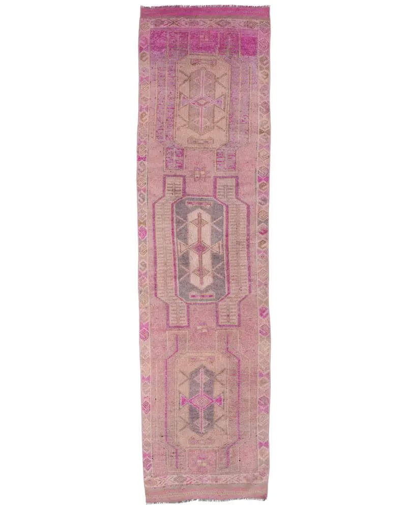 Pembe Halı, 3,1x12,2 ft Sağlam Konfor