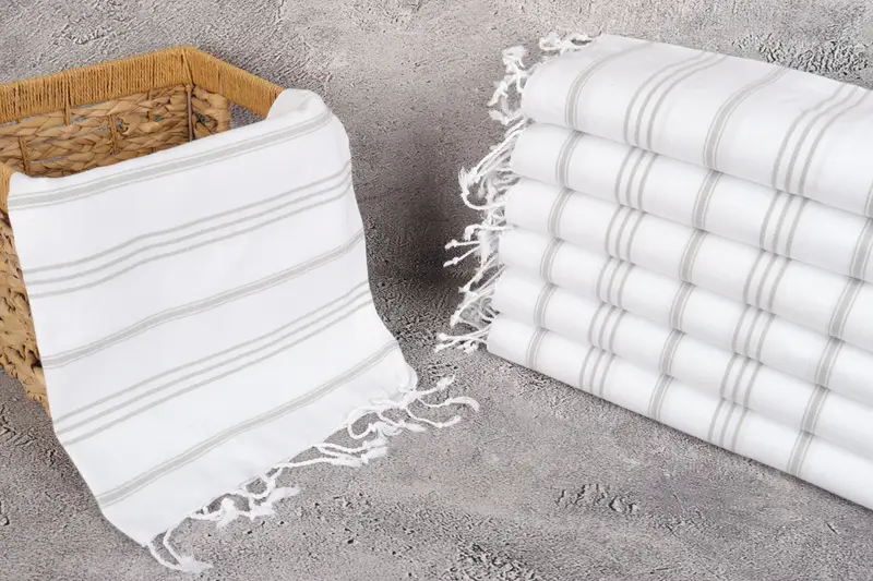 Personalized Kitchen Towel, Beach Wedding Favor, Wedding Gift For Bride, 40x24 Cotton Striped Towel, Personalized Dish Towel, Custom Hand Towel - 3