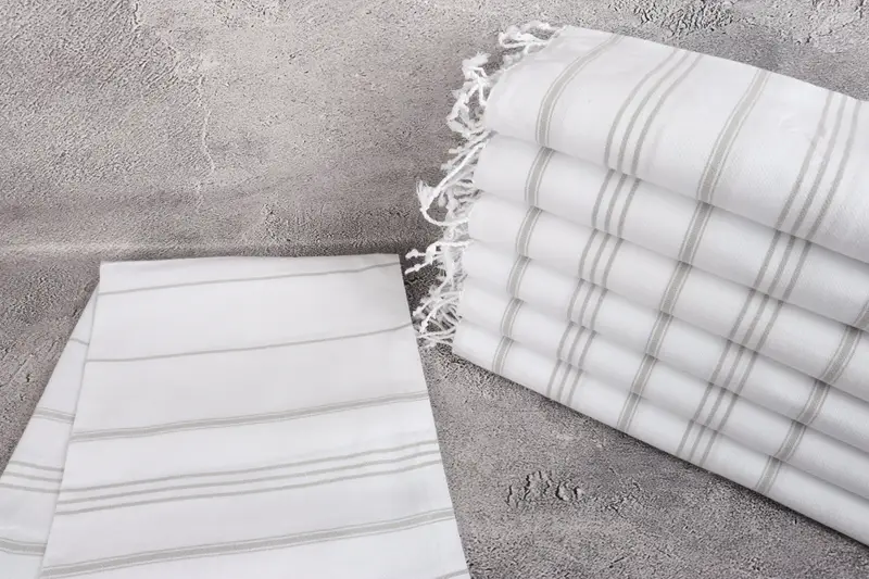 Personalized Kitchen Towel, Beach Wedding Favor, Wedding Gift For Bride, 40x24 Cotton Striped Towel, Personalized Dish Towel, Custom Hand Towel - 2