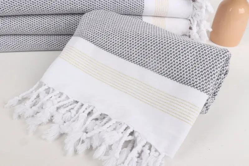Welcome Wedding Gift, Turkish beach towel, Bachelorette Party Favors, 70x40 Cotton Striped Towel, Quick-Dry Beach Towel, Embroidery Towel - 4