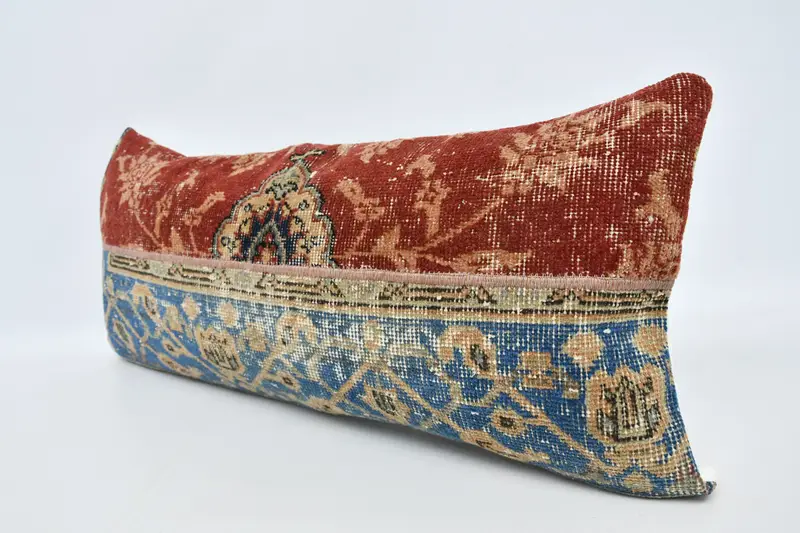 Interior Designer Pillow, Sofa Pillow Case, Turkish Kilim Pillow, Ethnical Kilim Rug Pillow, Ottoman Pillow, 16x36 Red Cushion Cover, Cushion Cover - 4