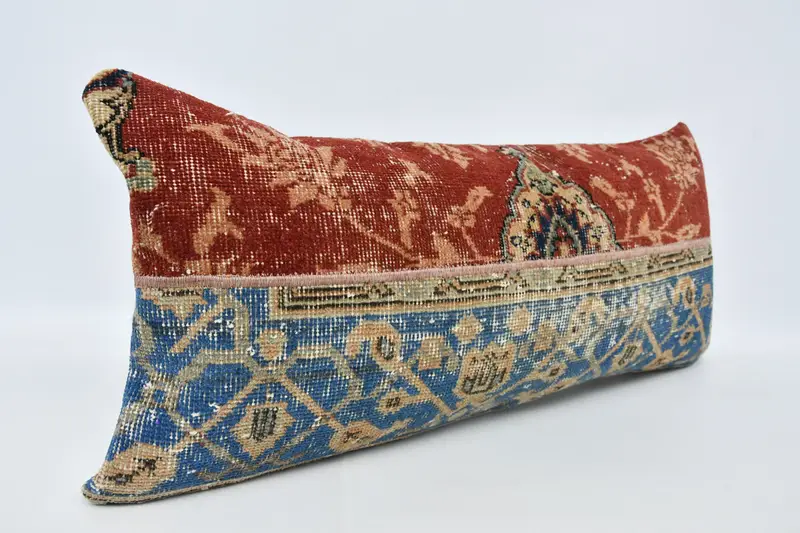 Interior Designer Pillow, Sofa Pillow Case, Turkish Kilim Pillow, Ethnical Kilim Rug Pillow, Ottoman Pillow, 16x36 Red Cushion Cover, Cushion Cover - 3