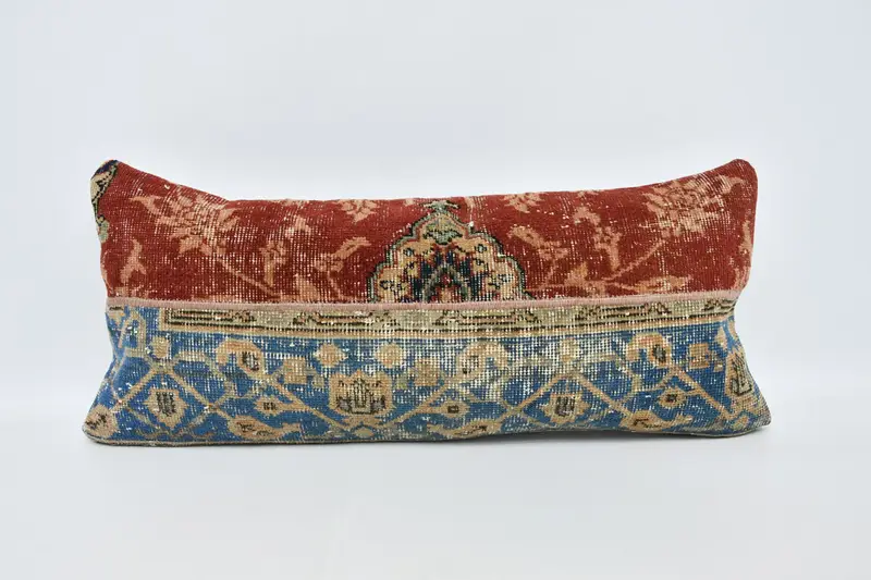 Interior Designer Pillow, Sofa Pillow Case, Turkish Kilim Pillow, Ethnical Kilim Rug Pillow, Ottoman Pillow, 16x36 Red Cushion Cover, Cushion Cover - 1