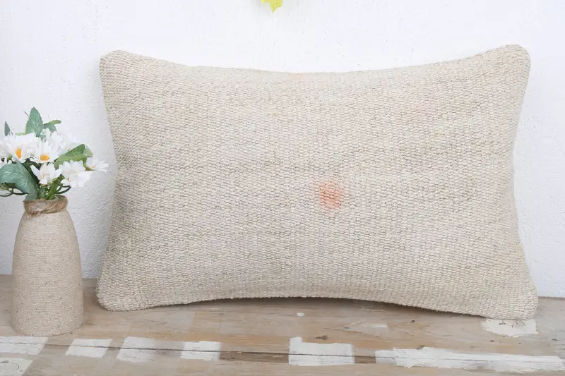 12x20 White Cushion Cover, Antique Pillows, Boho Chic Pillow Case, Ethnical Kilim Rug Pillow, Pillow for Couch, Pillow Case - 2