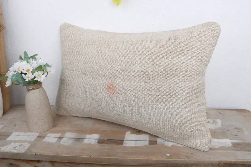 12x20 White Cushion Cover, Antique Pillows, Boho Chic Pillow Case, Ethnical Kilim Rug Pillow, Pillow for Couch, Pillow Case - 4