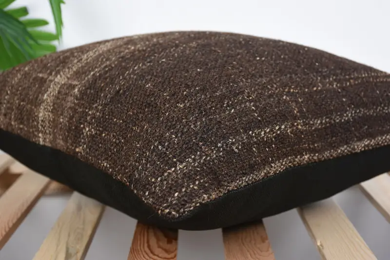 Bed Pillow Cover, Cushion, Vintage Kilim Pillow, 18x18 Brown Cushion, Gift Pillow, Sofa Bolster Pillow Sham, Interior Designer Pillow - 6