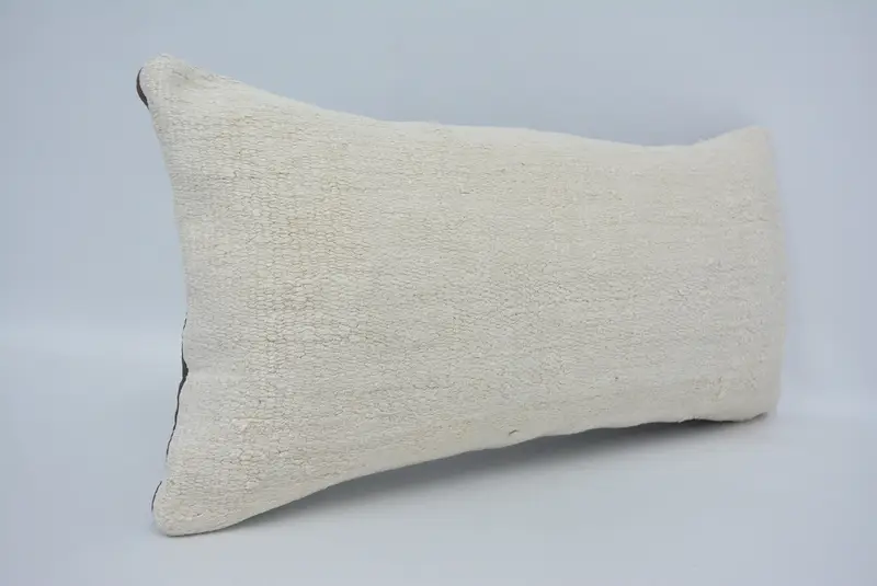 Authentic Cushion Case, Home Decor Pillow, Retro Pillow Sham, Turkish Pillow, Vintage Kilim Throw Pillow, Pillow, 12x24 White Cushion Cover - 3