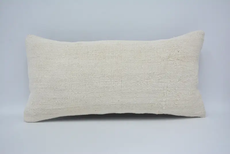 Authentic Cushion Case, Home Decor Pillow, Retro Pillow Sham, Turkish Pillow, Vintage Kilim Throw Pillow, Pillow, 12x24 White Cushion Cover - 1