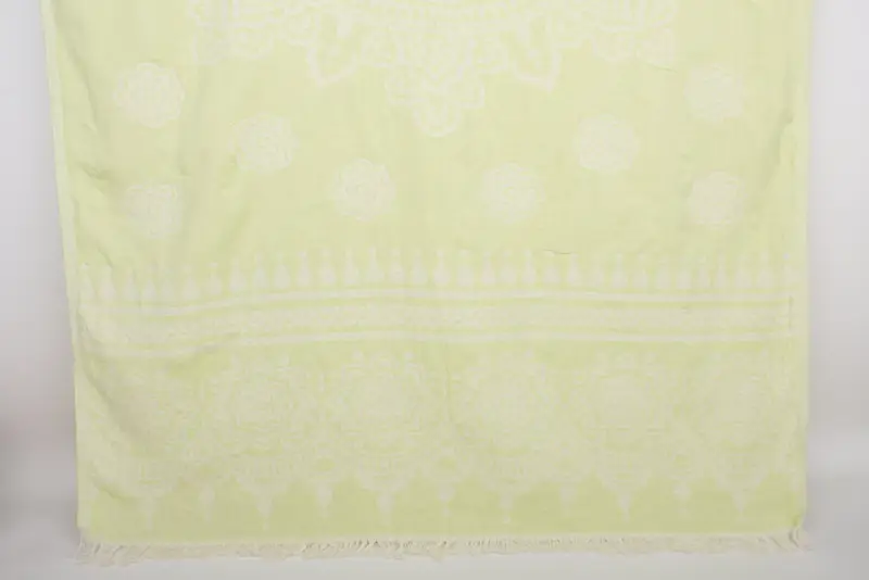 Personalized Turkish Towel, 73x36 Pistachio Green Floral Patterned