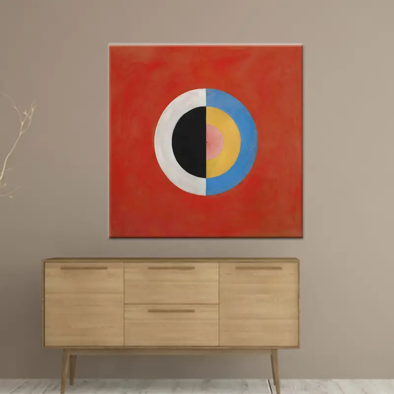 Modern Swan Circle Canvas: Renkli Şekiller, Sanatsal Zarafet