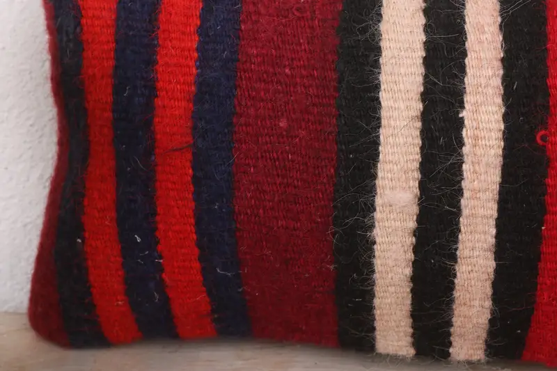Ethnical Kilim Rug Pillow, Cushion Cover, Vintage Kilim Throw Pillow, Kilim Cushion Sham, 8x16 Red Pillow Case, Aztec Pillow Case - 3