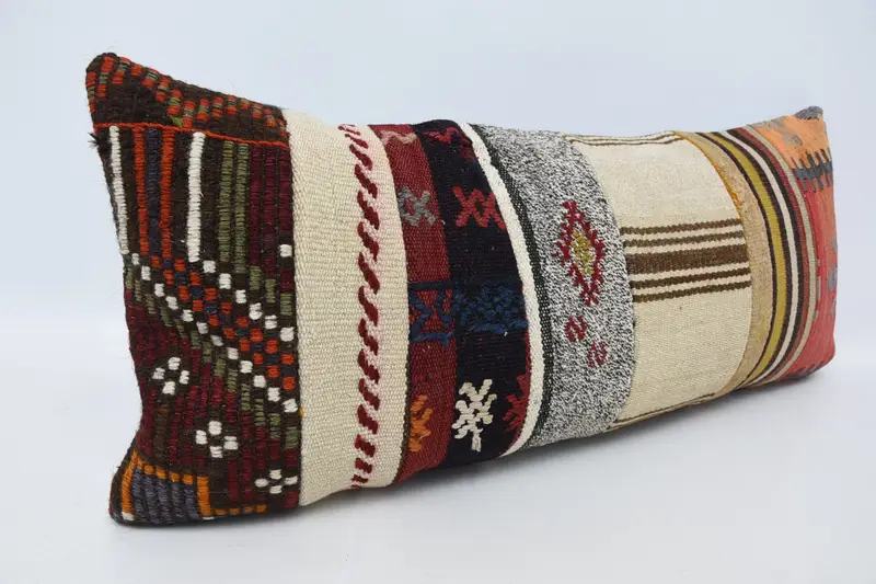 Neutral Cushion Case, 16x36 Red Pillow Case, Vintage Kilim Throw Pillow, Throw Kilim Pillow, Pillow, Kilim Pillow, Shabby Chic Pillow Cover - 3