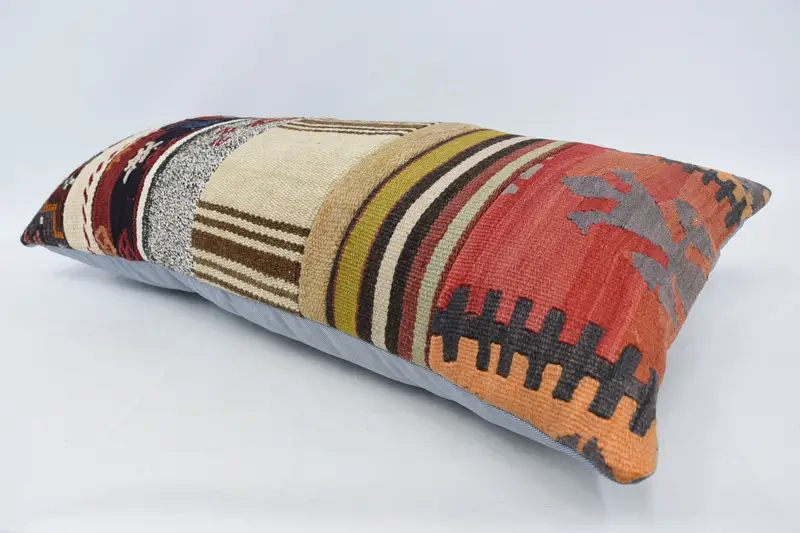Neutral Cushion Case, 16x36 Red Pillow Case, Vintage Kilim Throw Pillow, Throw Kilim Pillow, Pillow, Kilim Pillow, Shabby Chic Pillow Cover - 5