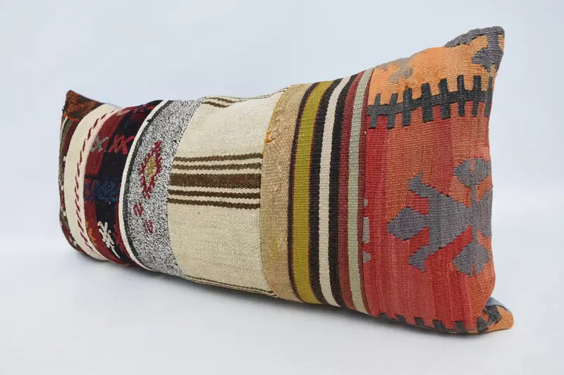 Neutral Cushion Case, 16x36 Red Pillow Case, Vintage Kilim Throw Pillow, Throw Kilim Pillow, Pillow, Kilim Pillow, Shabby Chic Pillow Cover - 4