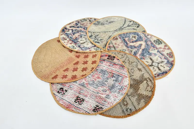 Mantel individual gótico bohemio azul y marrón, mantel individual minimalista de 30 pulgadas