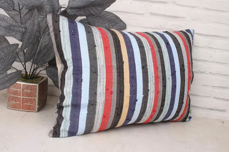 Home Decor Pillow, Bright Pillow, Pillow Cover, Pillow for Sofa, 16x24 Blue Pillow Case, Neutral Throw Pillow Case, Ethnical Kilim Rug Pillow - 3