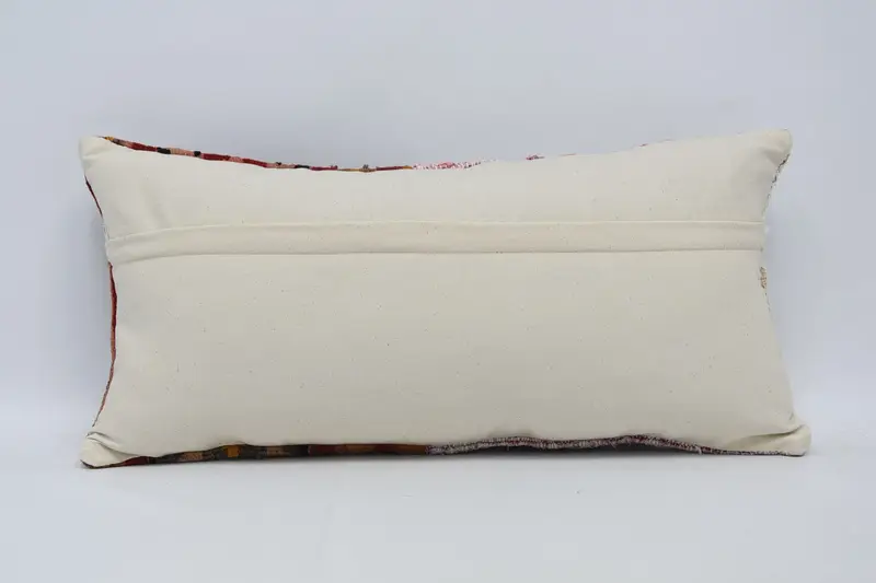 12x24 Red Cushion, Throw Kilim Pillow, Turkish Kilim Pillow, Cushion Cover, Boho Pillow Sham Cover, Crochet Pattern Cushion - 6