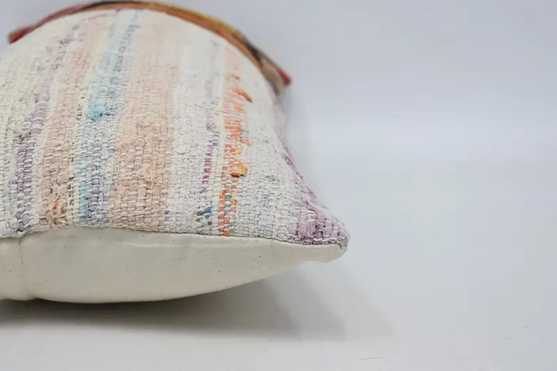 12x24 Red Cushion, Throw Kilim Pillow, Turkish Kilim Pillow, Cushion Cover, Boho Pillow Sham Cover, Crochet Pattern Cushion - 5