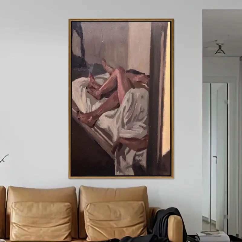 Romantic Couple Canvas: Elegant Printed Art for Intimate Spaces