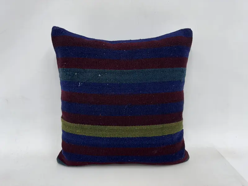 Kilim Pillow, 24x24 Red Pillow Case, Bed Pillow Sham, Gift Pillow, Cushion, Muted Cushion Cover, Indoor Cushion, Antique Pillows - 1