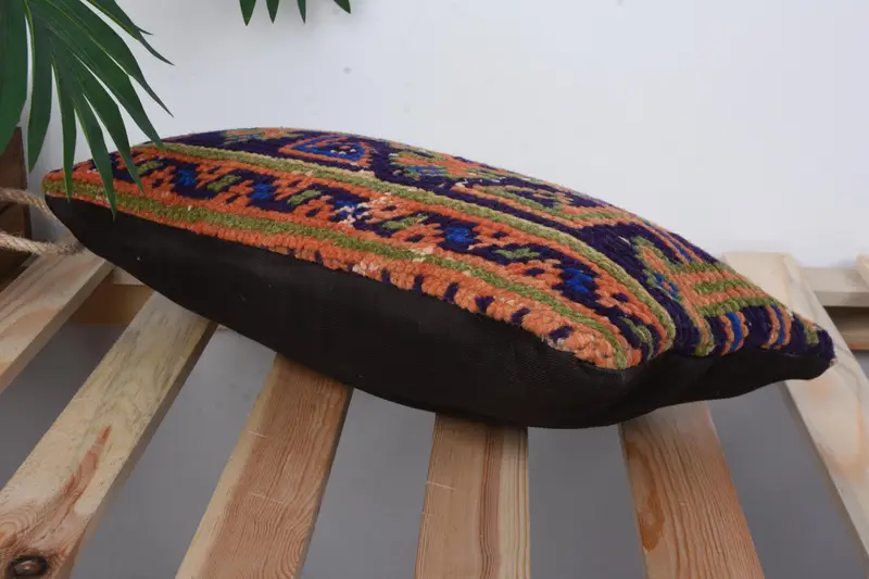 Sofa Cushion, Ethnical Kilim Rug Pillow, Cushion, Art Deco Pillow Cover, Kilim Pillow, 8x16 Blue Pillow, Throw Kilim Pillow, Patio Pillow - 6