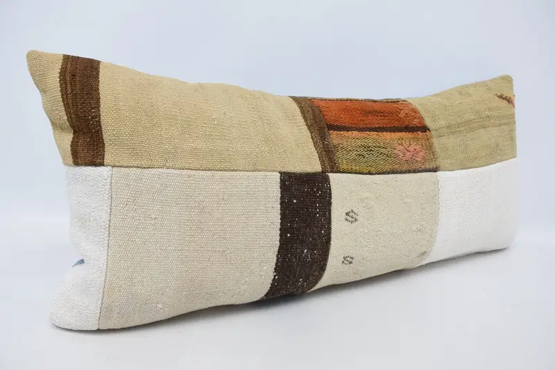 Antique Pillows, Gift Pillow, Art Deco Pillow Cover, Throw Kilim Pillow, 16x36 Beige Pillow Case, Hippie Throw Pillow Cover, Pillow - 3