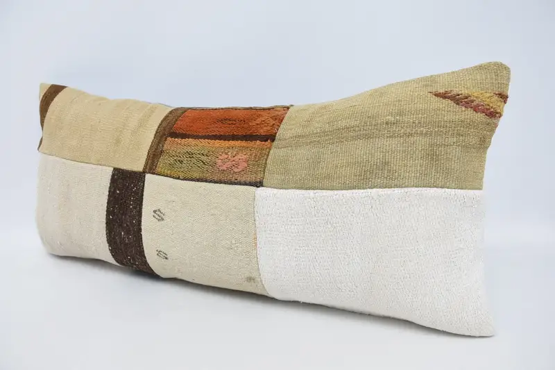 Antique Pillows, Gift Pillow, Art Deco Pillow Cover, Throw Kilim Pillow, 16x36 Beige Pillow Case, Hippie Throw Pillow Cover, Pillow - 4