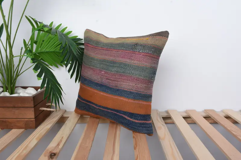 16x16 Blue Pillow Sham, Gift Pillow, Pillow Cover, Farmhouse Pillow, Toss Pillow Case, Interior Designer Pillow, Pillow for Sofa - 5