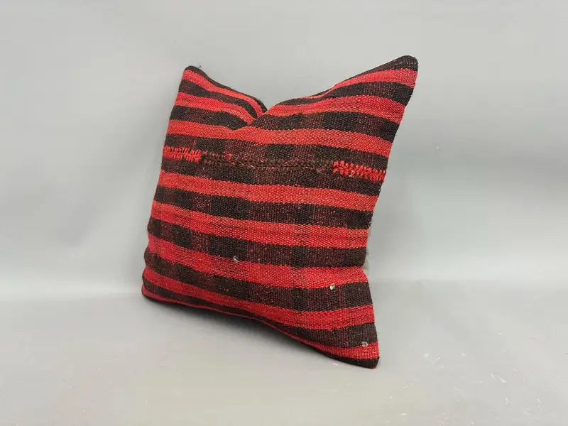 Pastel Pillow Case, 18x18 Red Cushion Case, Office Chair Cushion, Cushion, Vintage Kilim Throw Pillow, Kilim Cushion Sham, Pillow for Sofa - 3