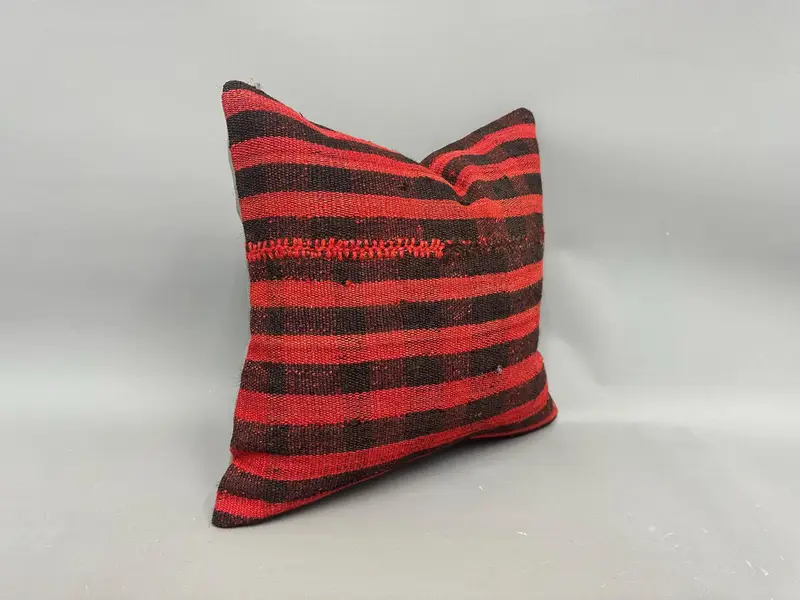 Pastel Pillow Case, 18x18 Red Cushion Case, Office Chair Cushion, Cushion, Vintage Kilim Throw Pillow, Kilim Cushion Sham, Pillow for Sofa - 2