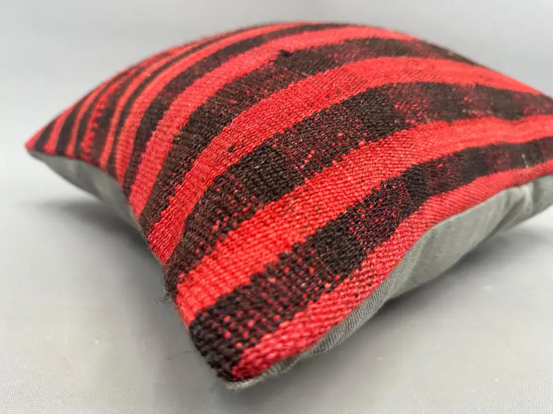 Pastel Pillow Case, 18x18 Red Cushion Case, Office Chair Cushion, Cushion, Vintage Kilim Throw Pillow, Kilim Cushion Sham, Pillow for Sofa - 6