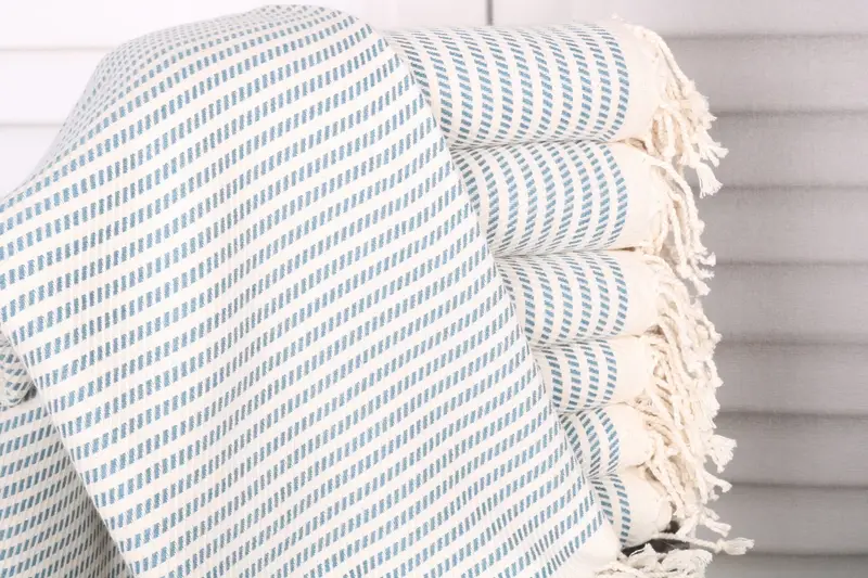 Beach Towel Custom Cotton Petrol Blue, 40x71 Inches