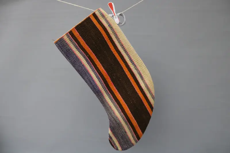 Brown & Purple Christmas Stocking, Festive Ornaments Christmas Stocking