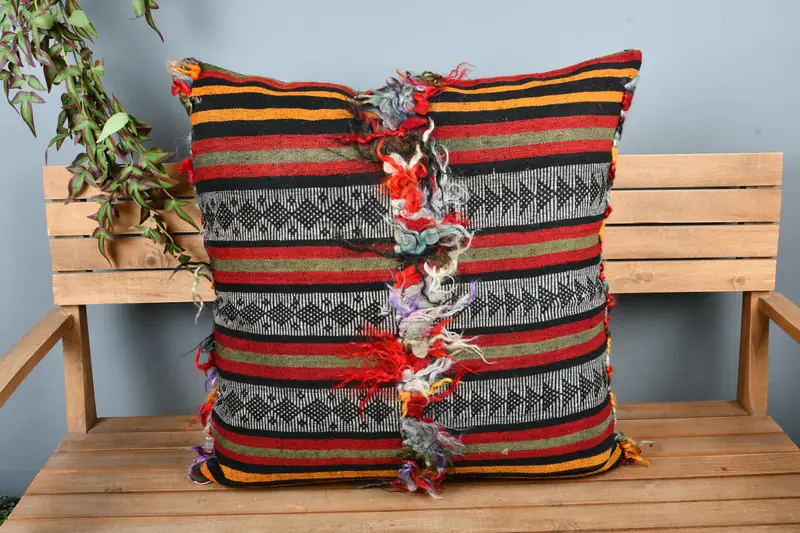 Decorative Throw Pillow Sham, Pillow for Couch, Handmade Pillow Case, 28x28 Red Cushion, Cushion, Gift Pillow, Turkish Kilim Pillow - 6